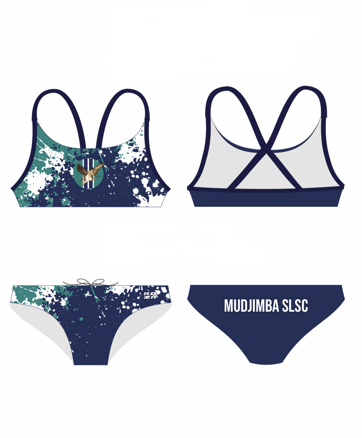 Kozii Girls Two Piece Swimmers - Mudjimba Surf Life Saving Club